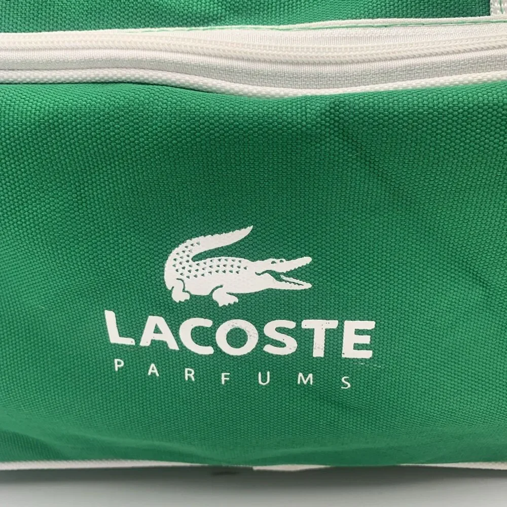 Lacoste Parfums Green Duffel Bag Gym Travel Weekend Carry-On Bag Crocodile Logo